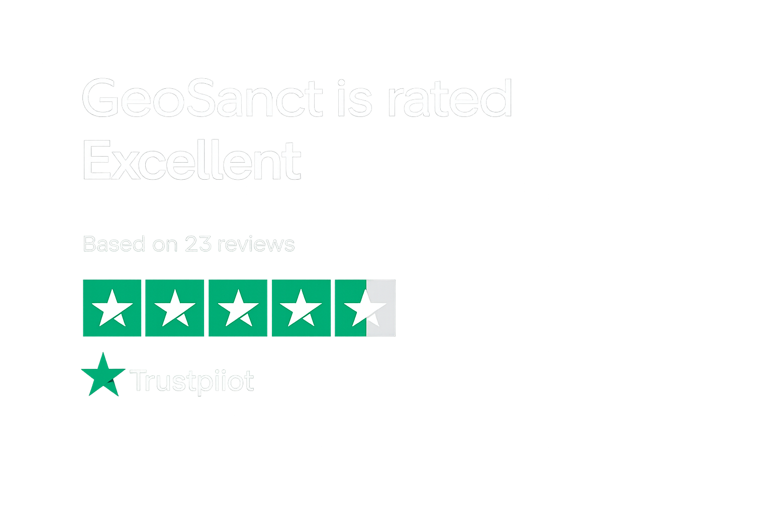 GeoSanct is rated Excellent based on 23 reviews with a 4.5-star Trustpilot rating.